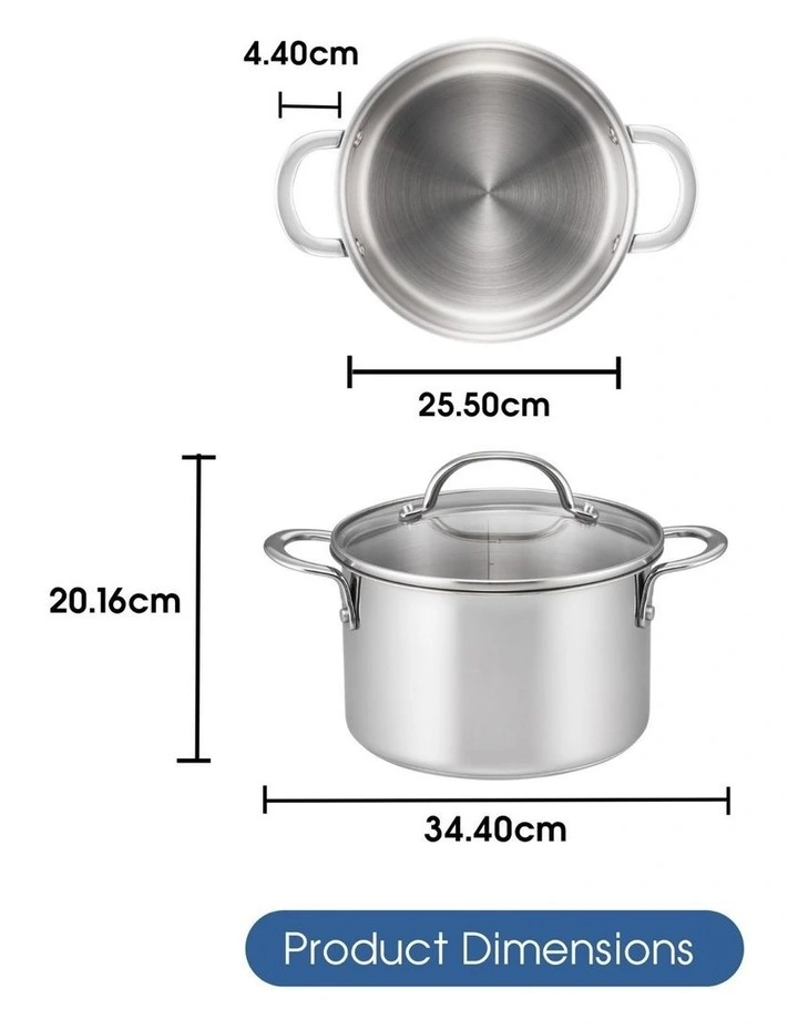 Essentials Stainless Steel Induction Covered Stockpot 24cm/5.7L in Silver image 7