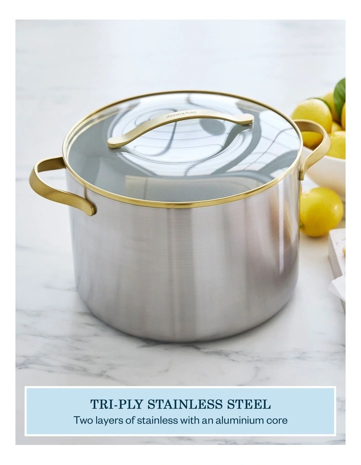 Donna Hay by GreenPan 3-Ply Stainless Steel Stockpot with Lid, 26cm/9.5L image 4