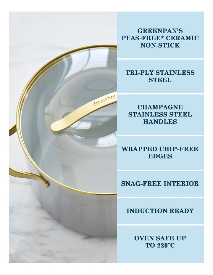 Donna Hay by GreenPan 3-Ply Stainless Steel Stockpot with Lid, 26cm/9.5L image 5