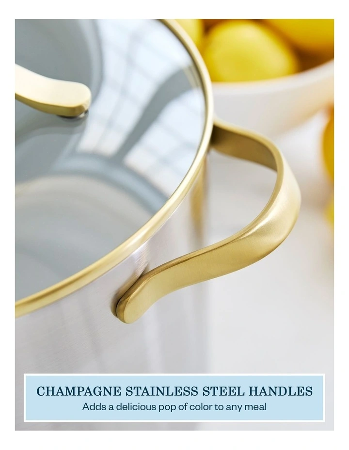 Donna Hay by GreenPan 3-Ply Stainless Steel Stockpot with Lid, 26cm/9.5L image 6