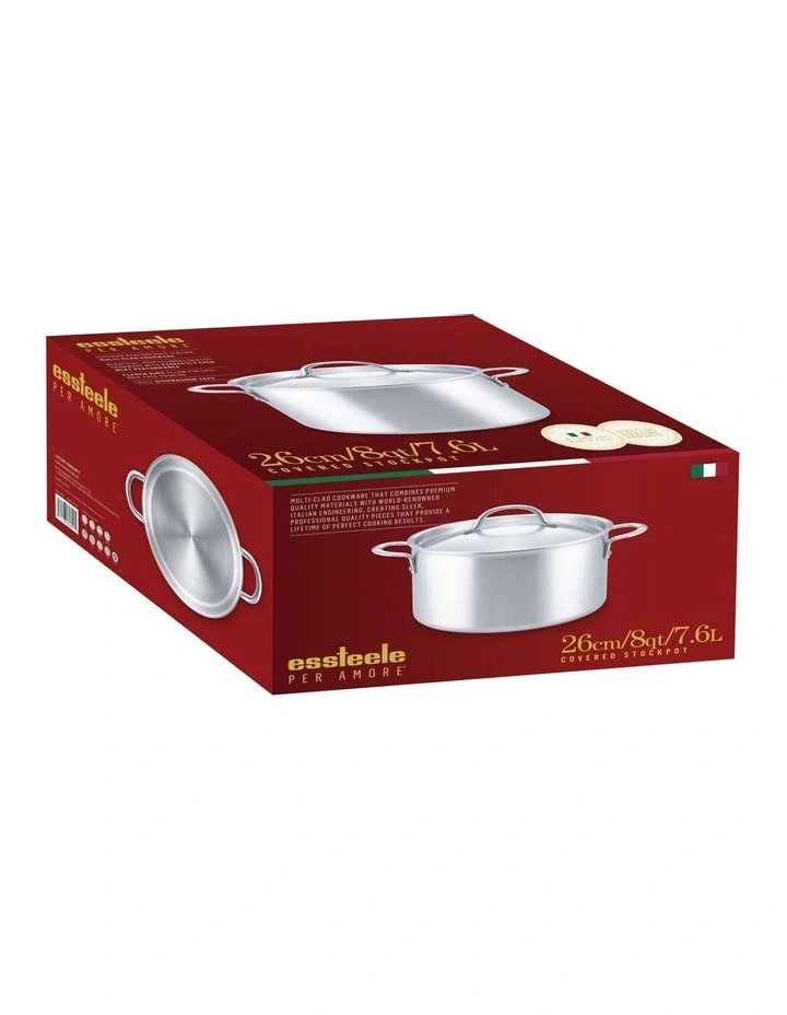 Essteele Per Amore Clad Stainless Steel Induction Covered Stockpot 26cm/7.6L MYER
