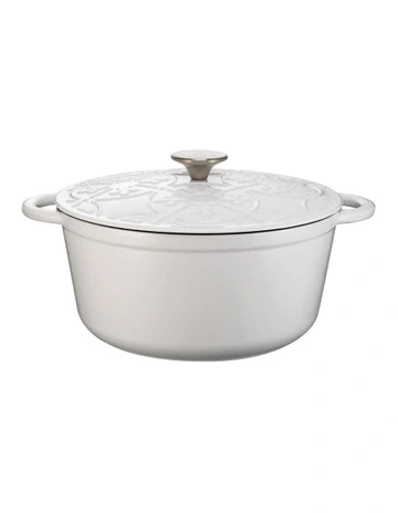 Cast Iron Casserole with Lid 26cm/5.0lt White