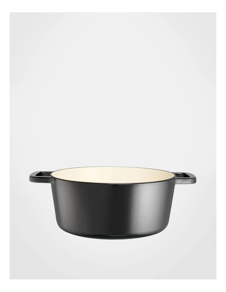 Cast Iron Casserole with Lid 28cm 5.9lt in Gloss Black image 2