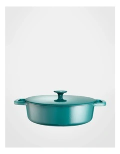 Cast Iron Casserole with Lid 28cm 4.0lt Gloss Sage