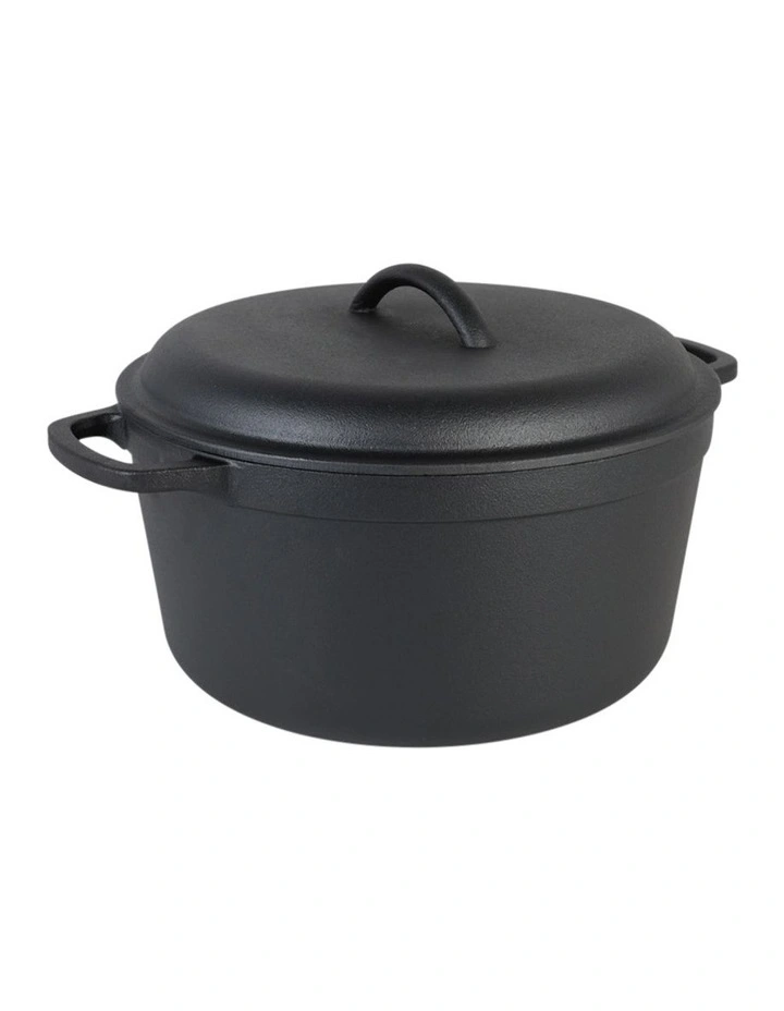 Pre Seasoned 25cm Casserole with Lid Black image 1
