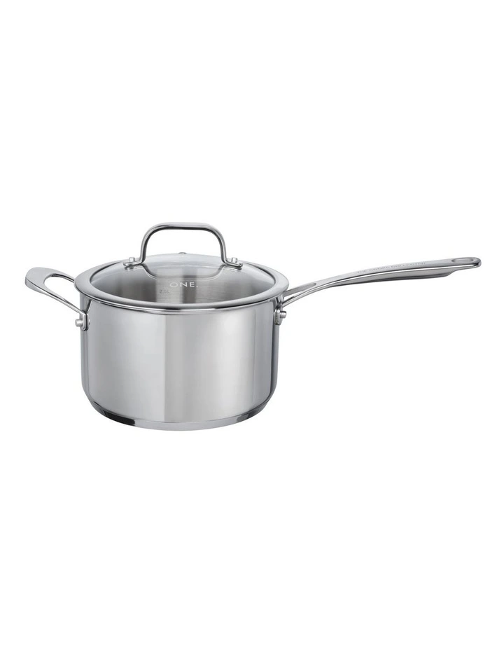One Saucepan with Lid 3.8L/20cm in Stainless Steel image 1