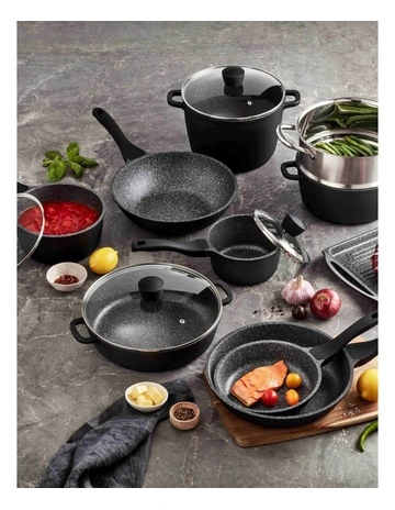 Classic Non-Stick 10 Piece Cookset in Black