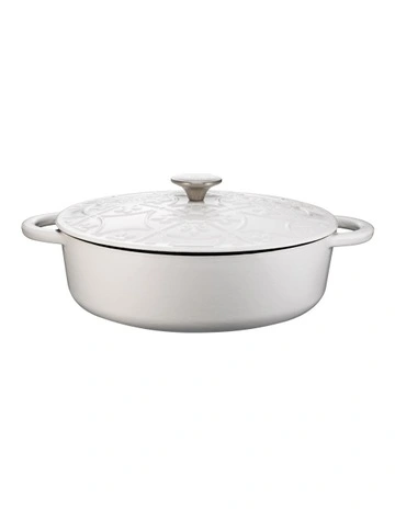 Cast Iron Saut with Lid 28cm/4.0lt White