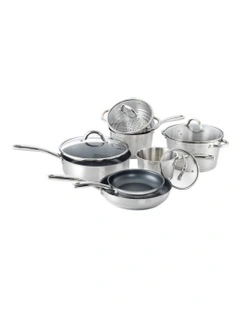 The Cooks Collective Essentials Non-Stick Stainless Steel Cook 7 Piece Set in Silver
