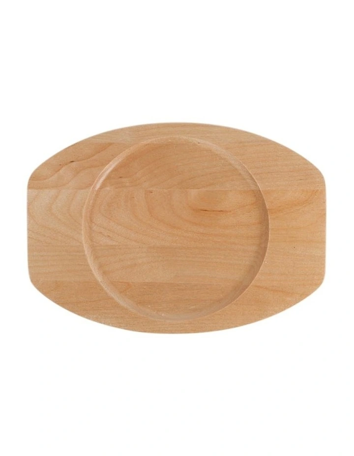 Pre Seasoned Round Pan Black w/Wood Tray image 2