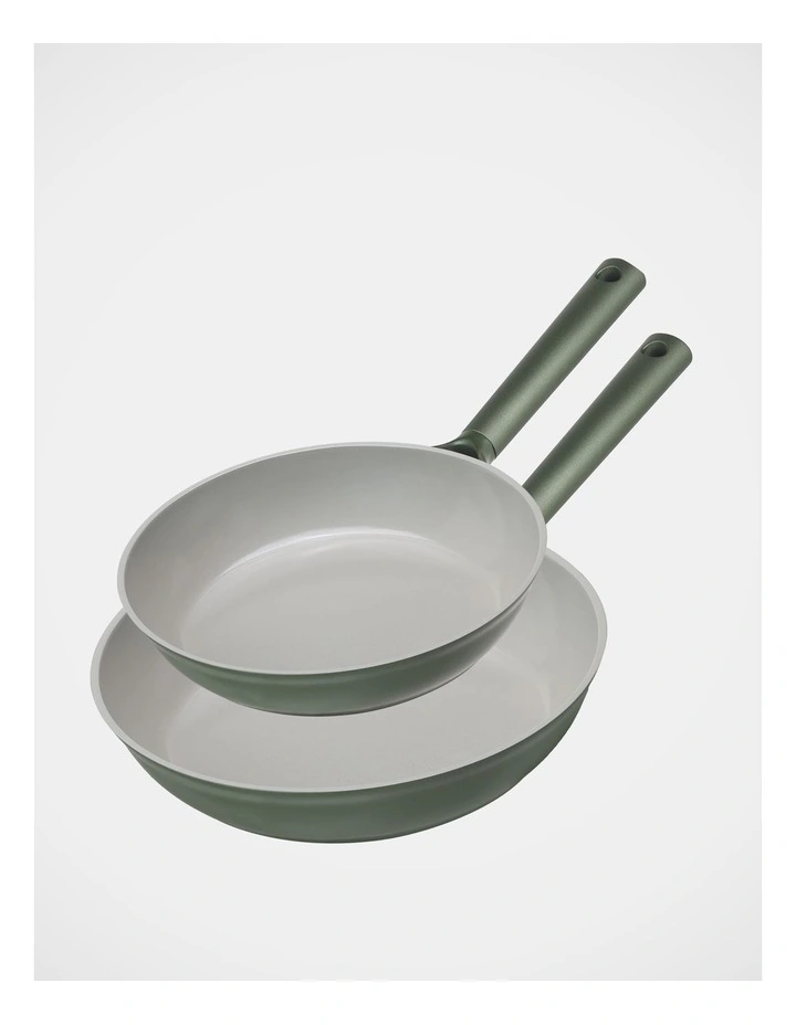 Ceramic 2pce Frypan Pack 24cm & 28cm - Sage image 1