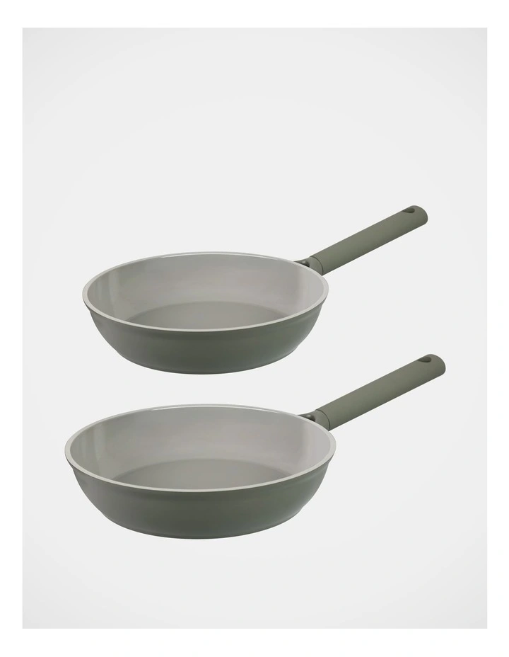 Ceramic 2pce Frypan Pack 24cm & 28cm - Sage image 2