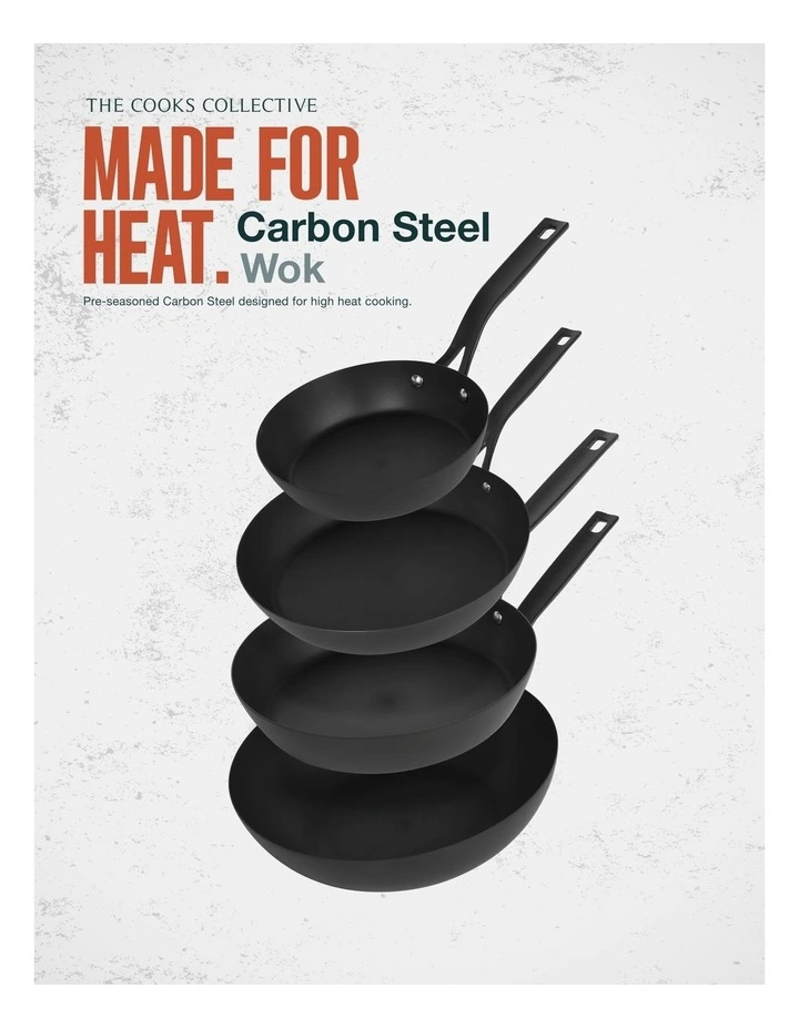 Pre-Seasoned Carbon Steel Wok 30cm image 4