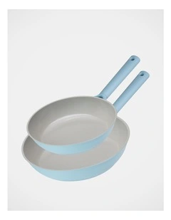 Ceramic 2pce Frypan Pack 24cm & 28cm - Blue