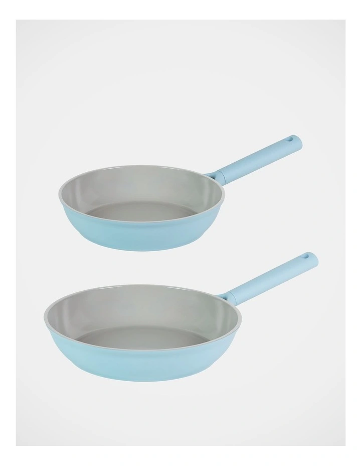 Ceramic 2pce Frypan Pack 24cm & 28cm - Blue image 2