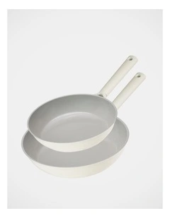 Ceramic 2pce Frypan Pack 24cm & 28cm - Cream