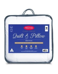 Quilt & Pillow Bed Pack in White