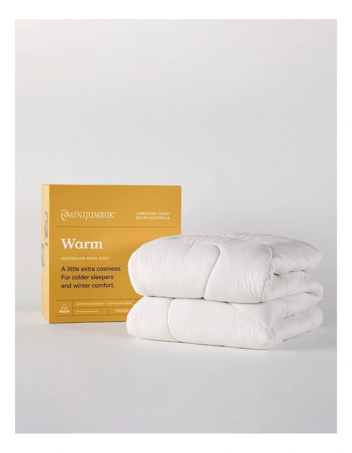 Warm Australian Wool Quilt in White image 1