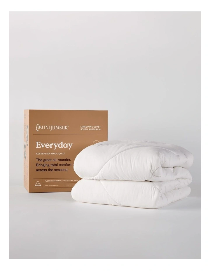 Everyday Australian Wool Quilt in White image 1