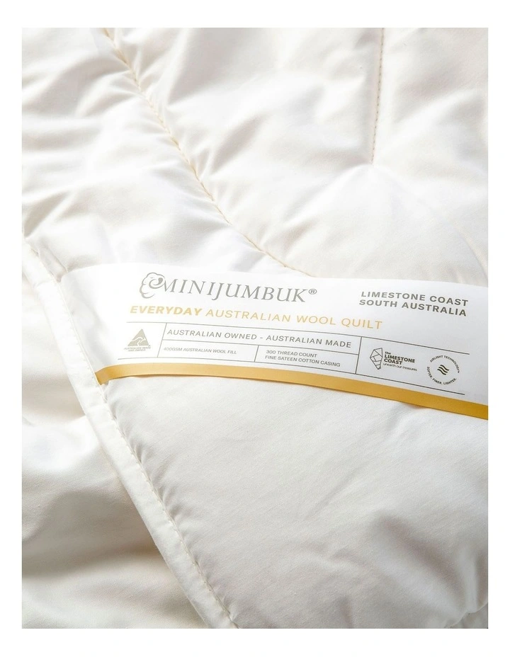 Everyday Australian Wool Quilt in White image 6