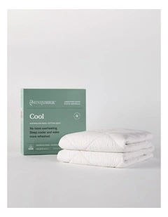 Cool Australian Wool Cotton Quilt in White