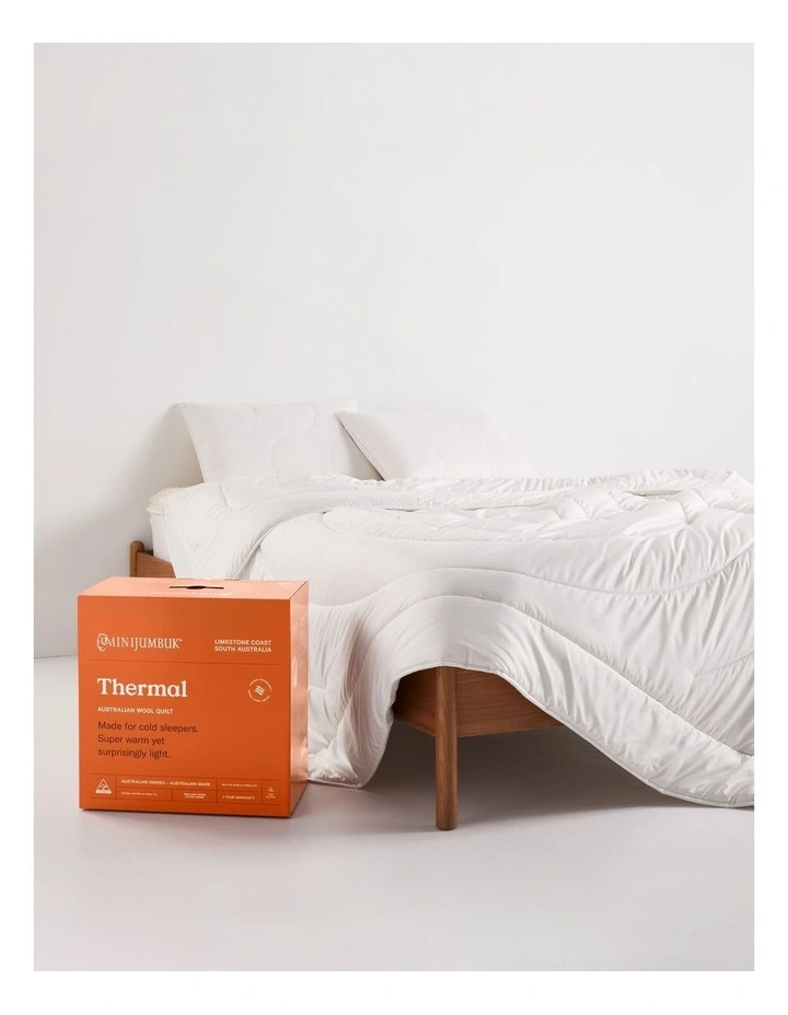 Thermal Australian Wool Quilt in White image 5