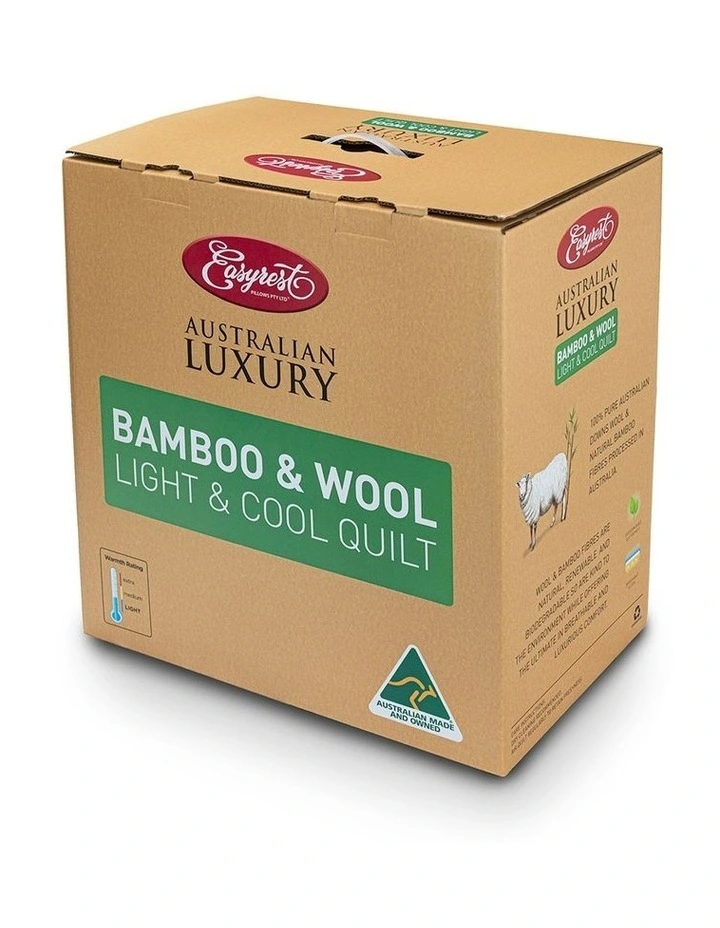 Luxury Bamboo & Wool Quilt in White image 2