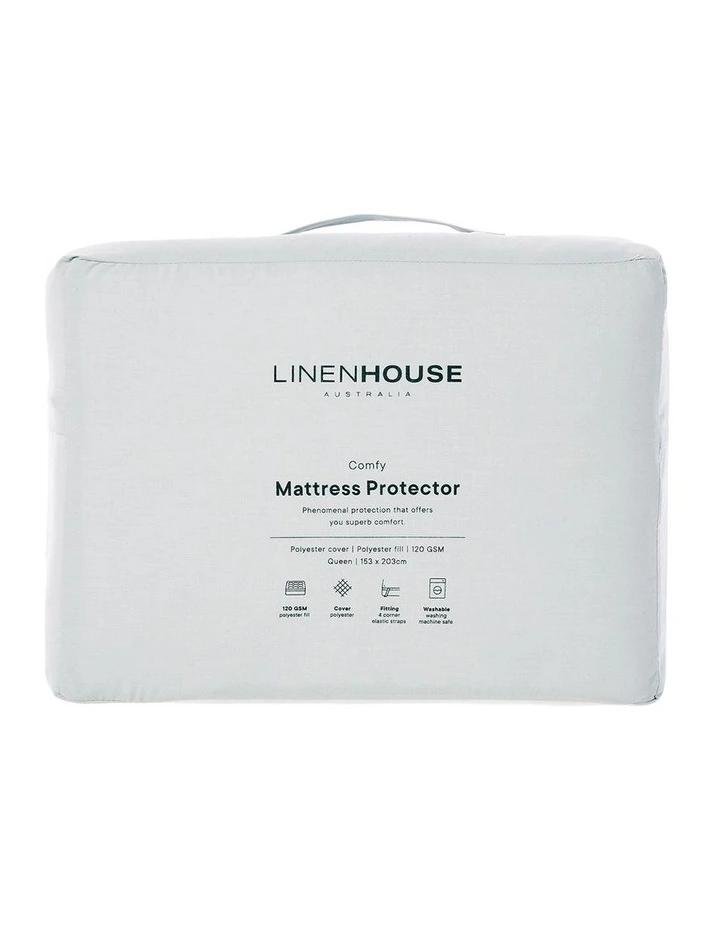 Comfy Quilted Mattress Protector in White image 3