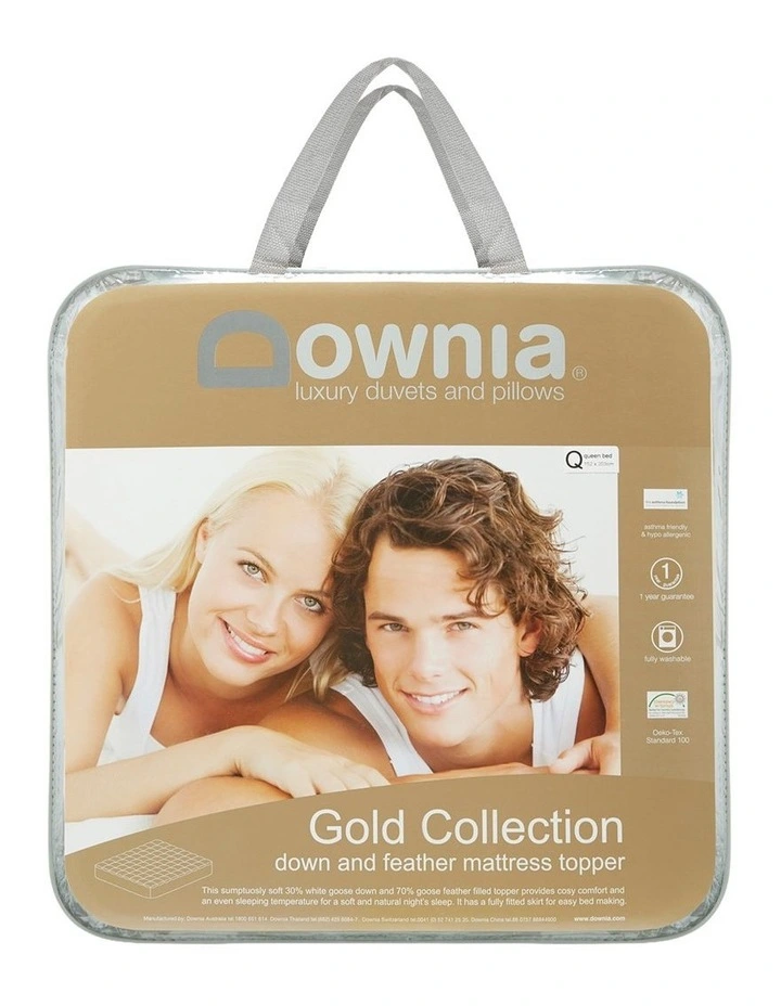 Gold Collection Goose Down Mattress Topper in White image 1