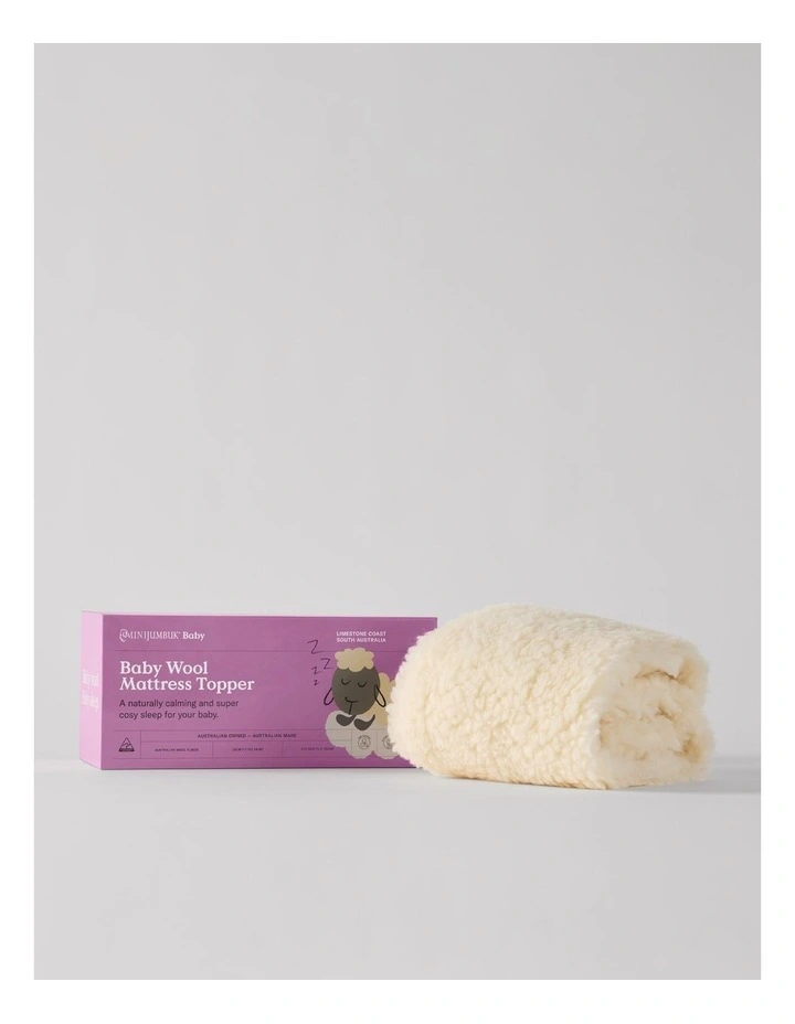 Baby Wool Mattress Topper Cot in White image 1