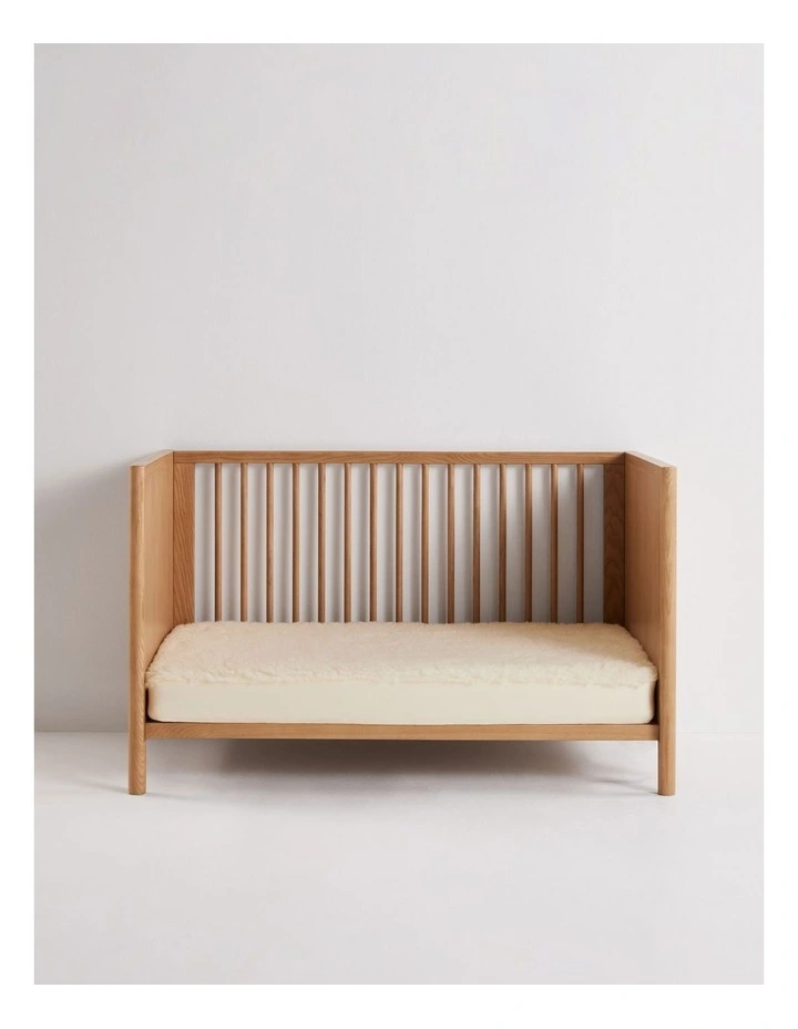 Baby Wool Mattress Topper Cot in White image 2