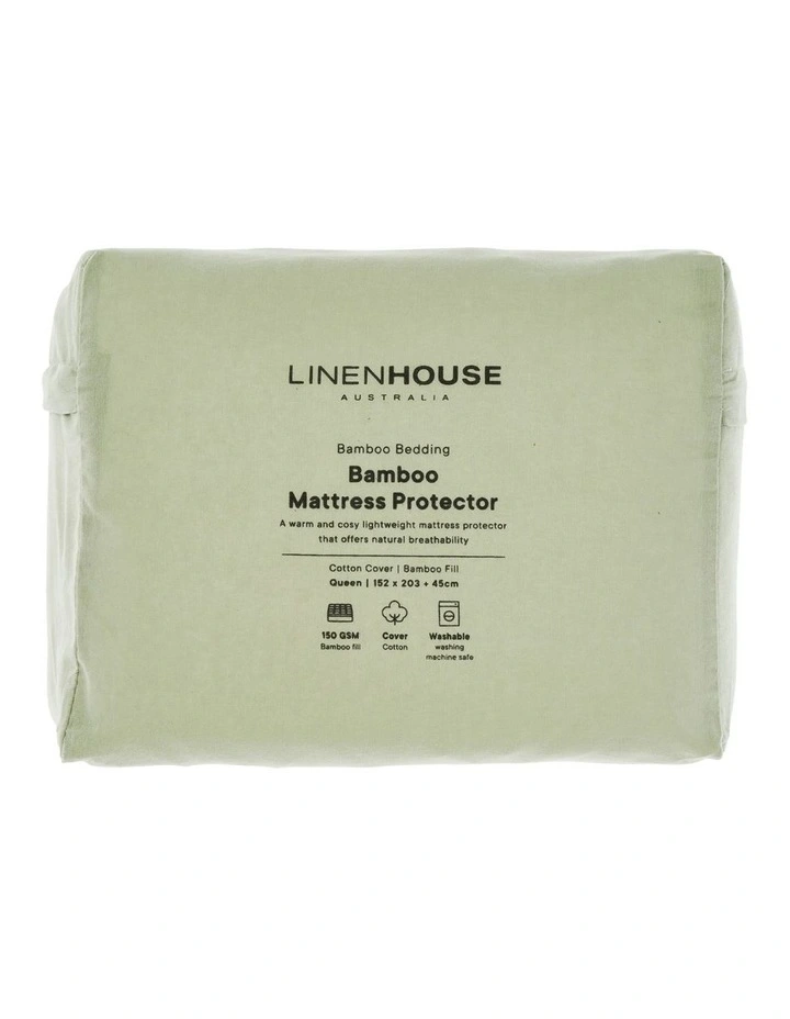 Bamboo Quilted Mattress Protector in White image 4