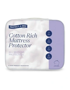 Cotton Rich Quilted Waterproof Mattress Protector in White