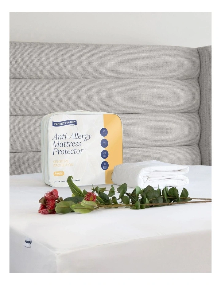 Anti Allergy Tencel Waterproof Mattress Protector in White` image 3