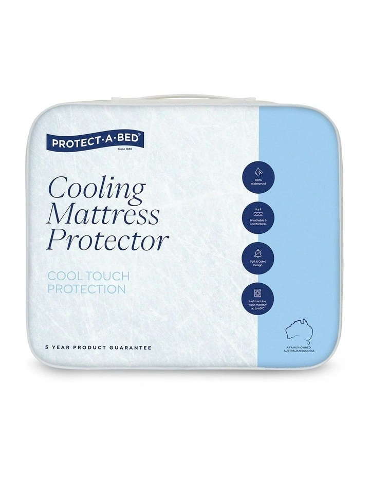 Cooling Waterproof Mattress Protector in White image 1