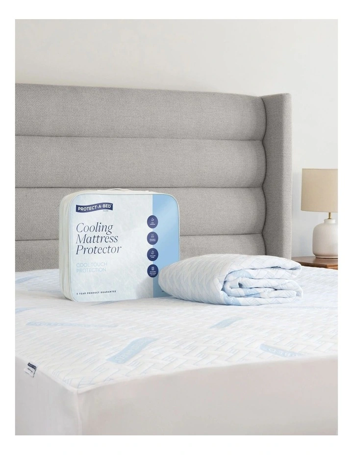 Cooling Waterproof Mattress Protector in White image 3