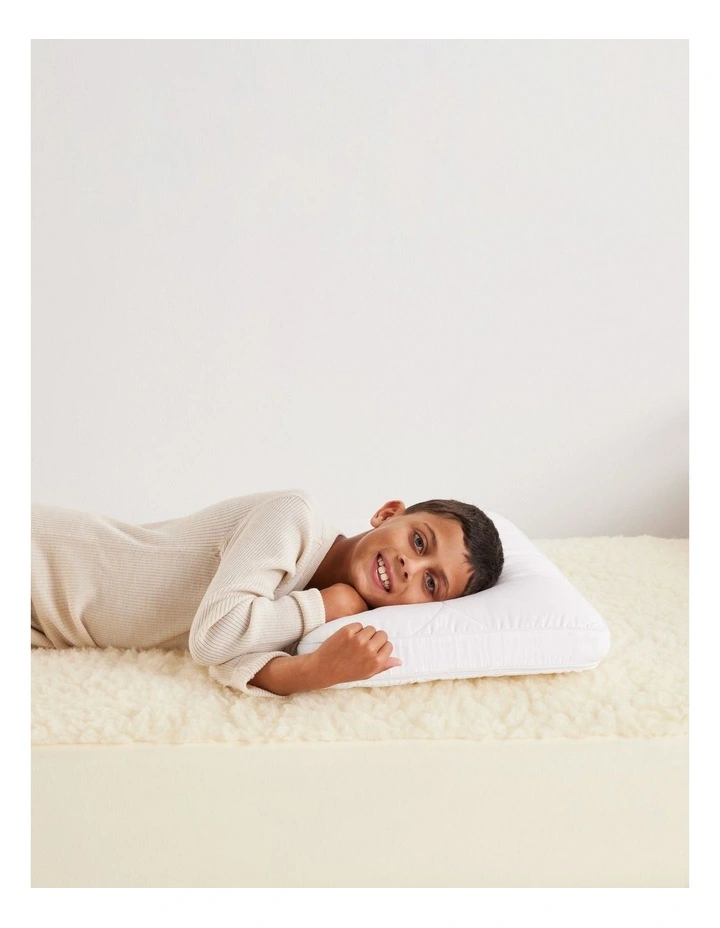 MiniJunior Kids MemorySupport Memory Foam Pillow with Quilted Wool Cotton Cover image 3