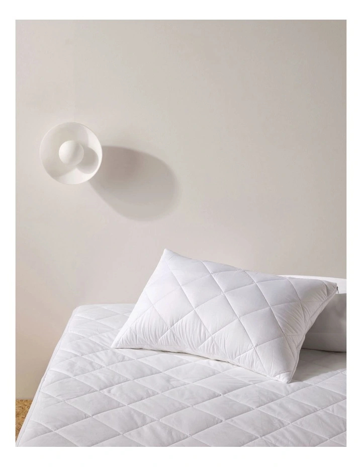 Bamboo Pillow Protector in White image 3