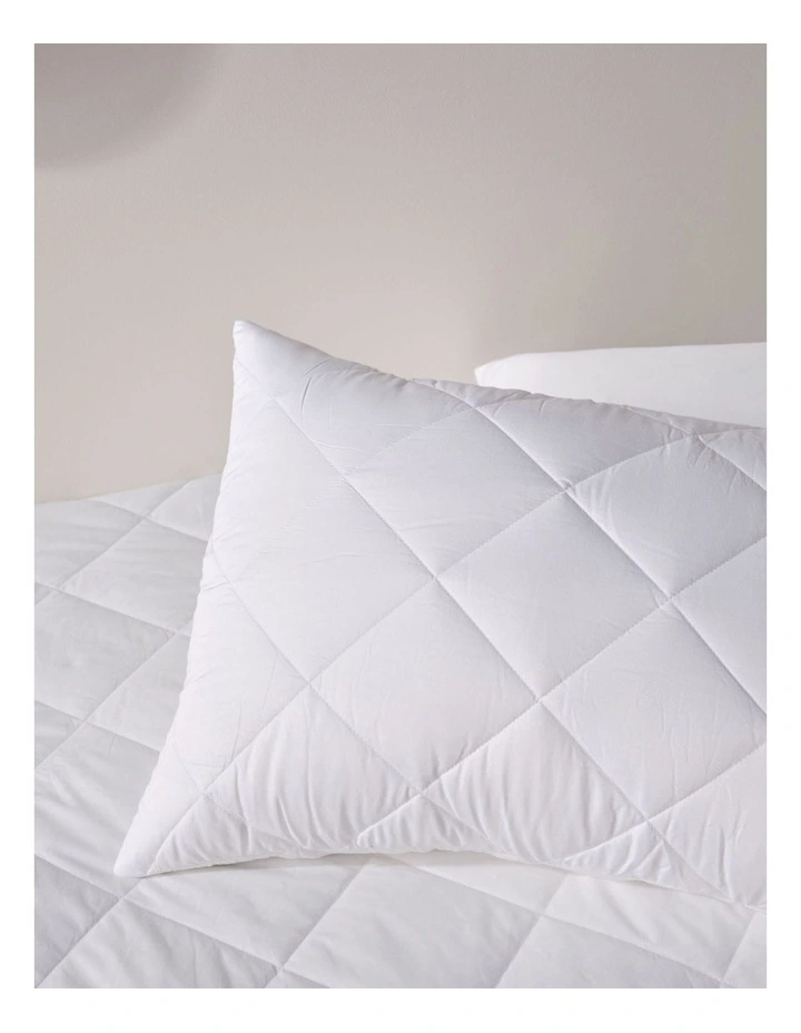 Bamboo Pillow Protector in White image 4