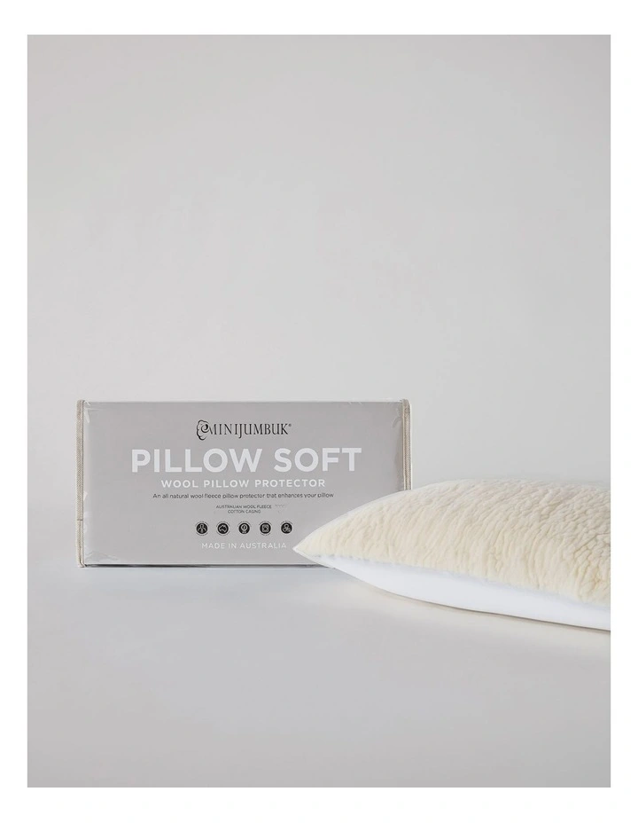 Pillow Soft Wool Fleece Pillow Protector in White image 1