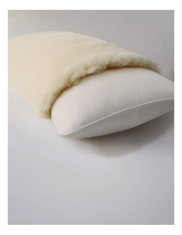 Pillow Soft Wool Fleece Pillow Protector in White image 2