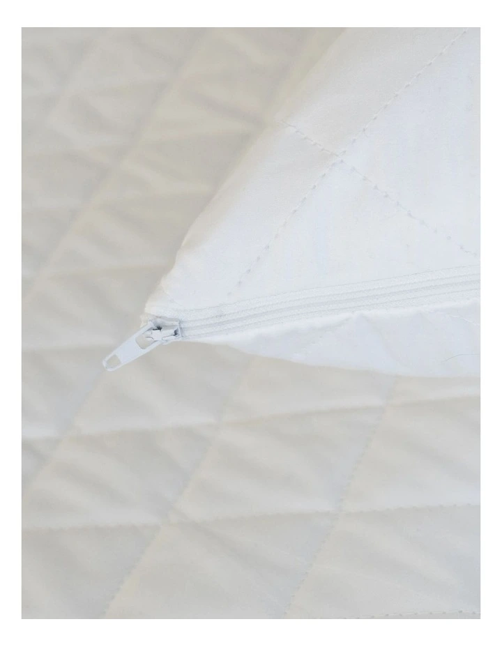 Cotton Rich Quilted Waterproof Pillow Protector Twin in White image 5