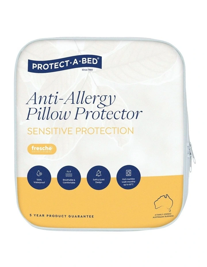 Anti-Allergy Tencel Waterproof Pillow Protector in White image 1