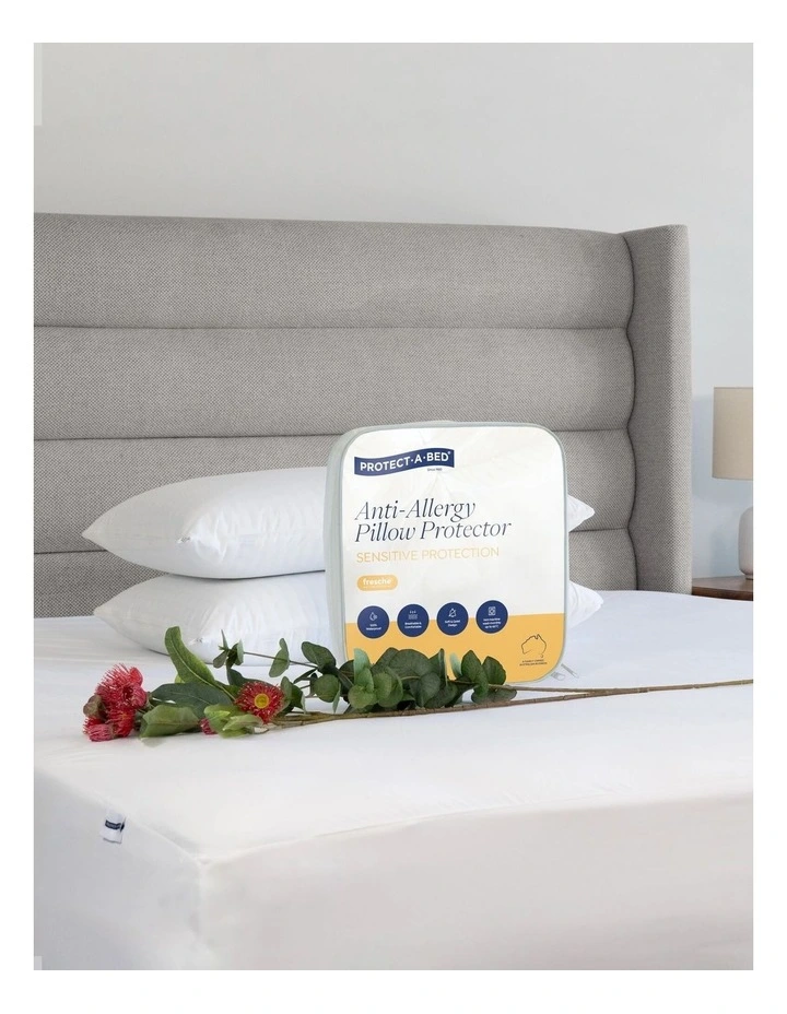 Anti-Allergy Tencel Waterproof Pillow Protector Twin in White image 3