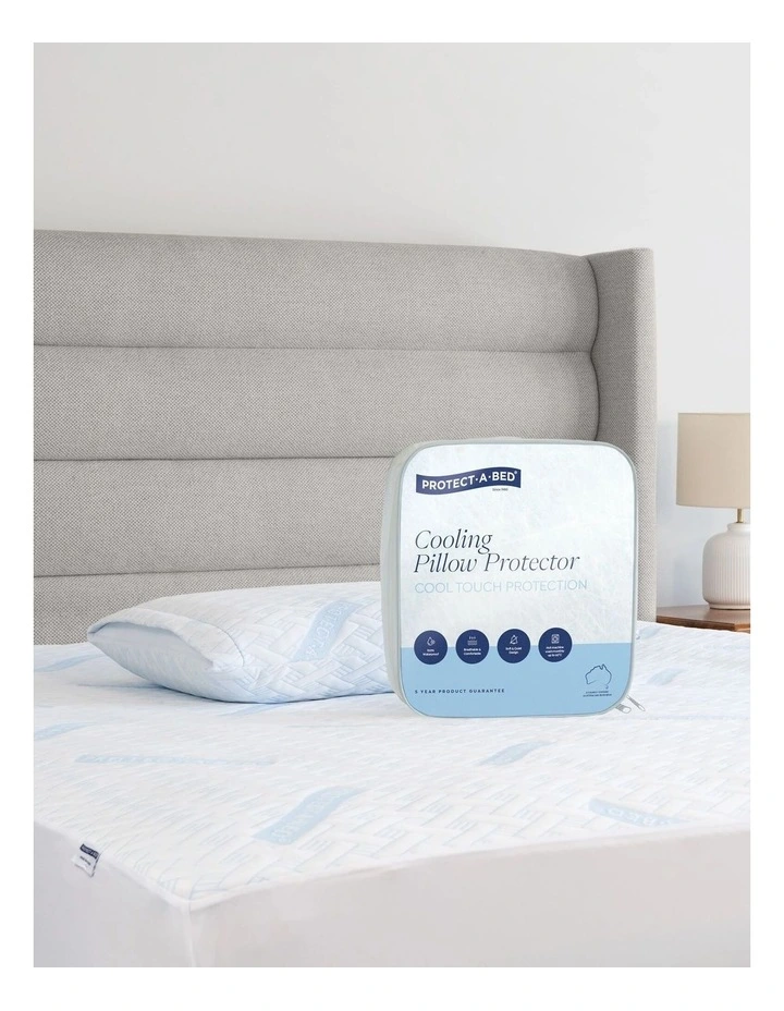 Cooling Waterproof Pillow Protector in White image 3