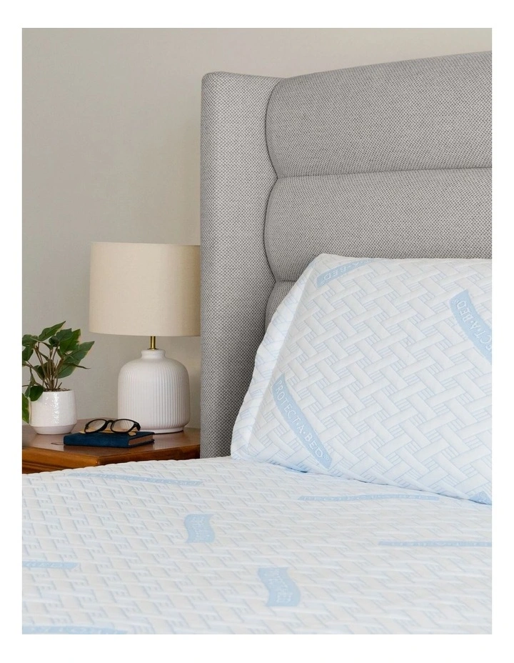 Cooling Waterproof Pillow Protector in White image 5