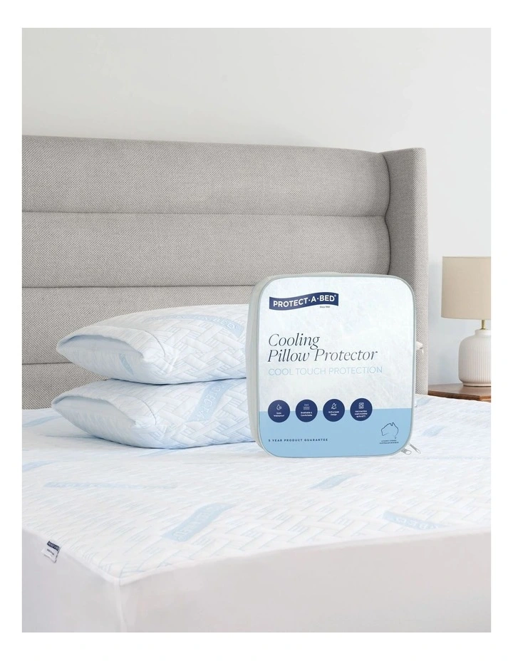 Cooling Waterproof Pillow Protector Twin in White image 3
