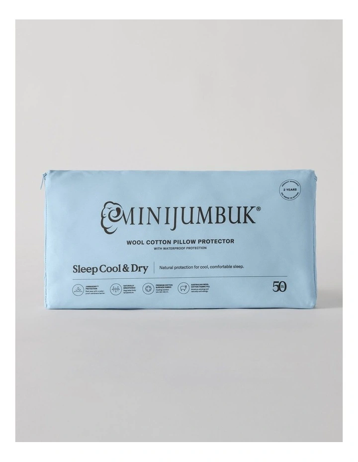 Sleep Cool & Dry Wool And Cotton Waterproof Mattress Protector in White image 5