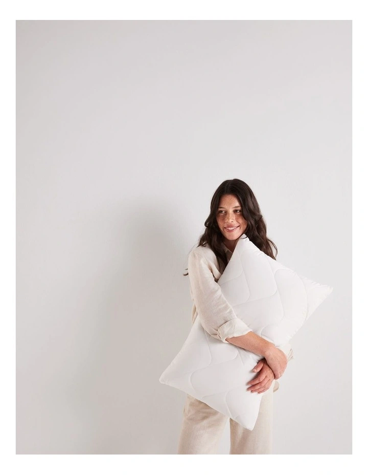 Sleep Cool Wool + Cotton Pillow Protector in White image 2