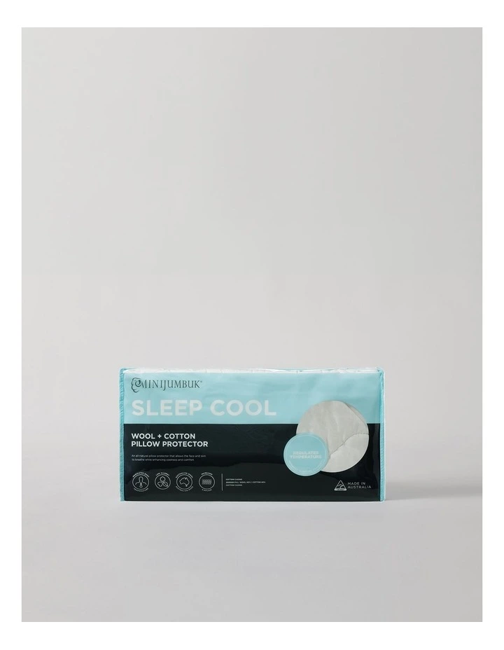 Sleep Cool Wool + Cotton Pillow Protector in White image 5